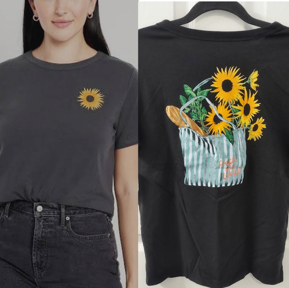 Old Navy EveryWear Crew-Neck Cotton T-Shirt Summer Daisy Size XS